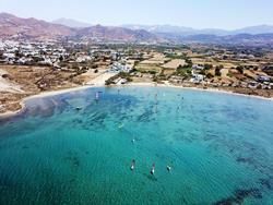 Naxos Windsurf Holiday. Lagoon beginners sailing spot.